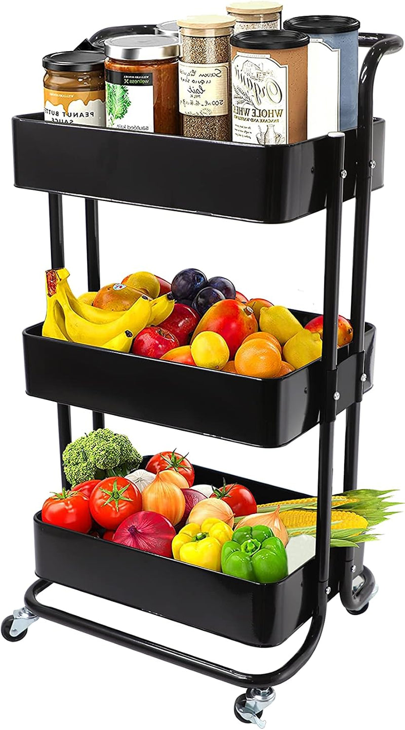 Mobile Kitchen Bathroom Office 3 Tier Serving Trolley