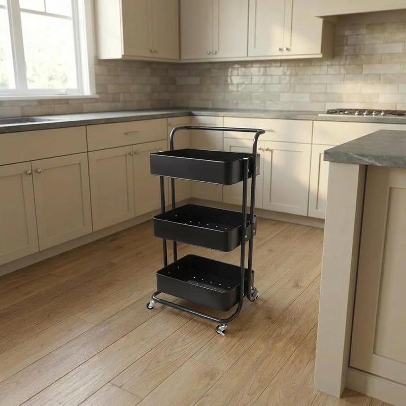 Mobile Kitchen Bathroom Office 3 Tier Serving Trolley