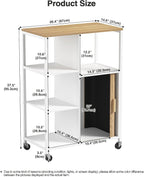Mobile Kitchen Island with Wheels Serving Trolley Storage