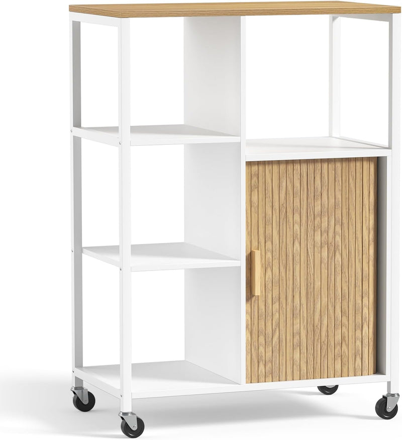 Mobile Kitchen Island with Wheels Serving Trolley Storage