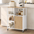 Mobile Kitchen Island with Wheels Serving Trolley Storage