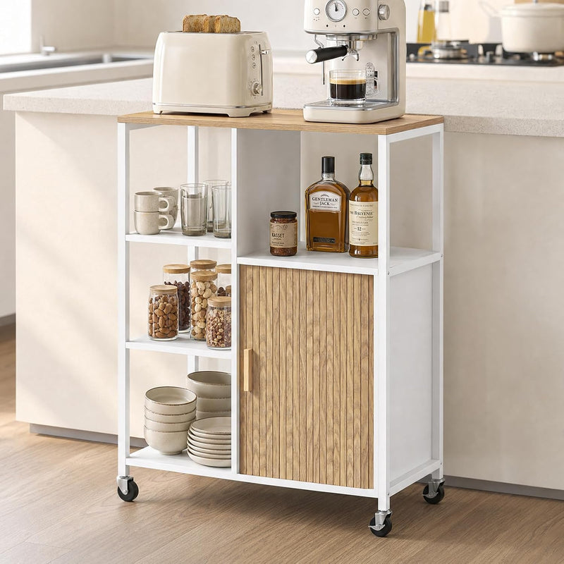Mobile Kitchen Island with Wheels Serving Trolley Storage