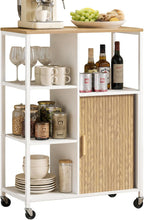 Mobile Kitchen Island with Wheels Serving Trolley Storage