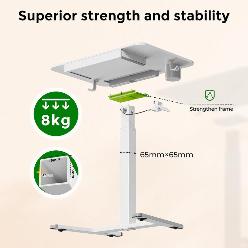 Mobile Laptop Desk 70x50CM Height Adjustable Standing