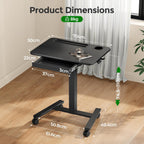 Mobile Laptop Desk 70x50CM Height Adjustable Standing