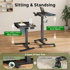 Mobile Laptop Desk 70x50CM Height Adjustable Standing