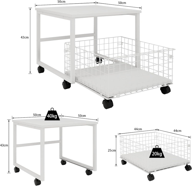 Mobile Mini Fridge Stand with Large Capacity Storage