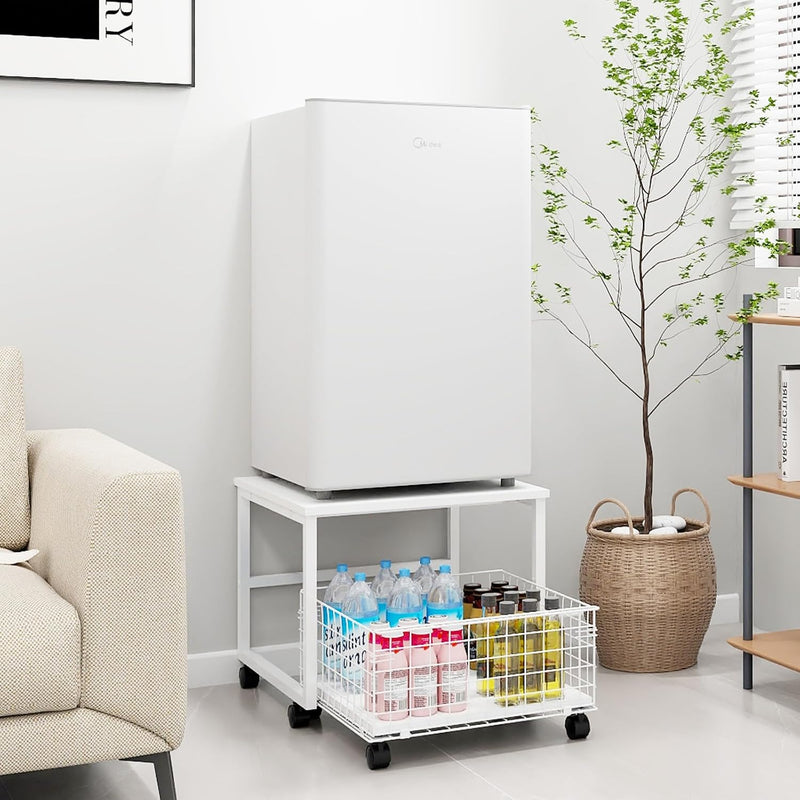 Mobile Mini Fridge Stand with Large Capacity Storage