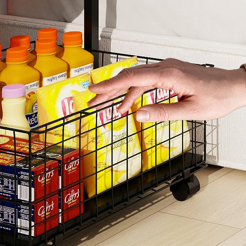 Mobile Mini Fridge Stand with Large Capacity Storage