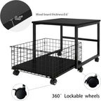 Mobile Mini Fridge Stand with Large Capacity Storage