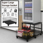 Mobile Mini Fridge Stand with Large Capacity Storage