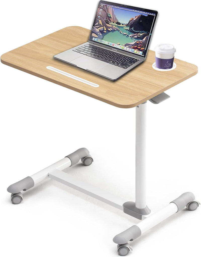 Mobile Overbed Table Height Adjustable with Wheels