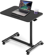 Mobile Overbed Table Height Adjustable with Wheels