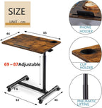Mobile Overbed Table Height Adjustable with Wheels