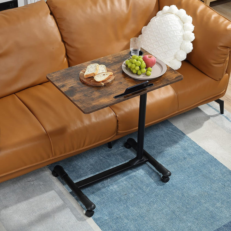 Mobile Overbed Table Height Adjustable with Wheels