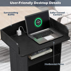 Mobile Podium Lectern with Storage Cabinet Adjustable Shelf