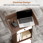 Mobile Podium Lectern with Storage Cabinet Adjustable Shelf