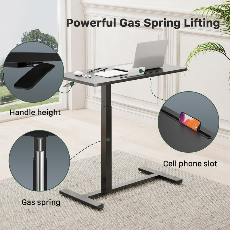 Mobile Standing Desk 80x40CM Overbed Bedside Table on
