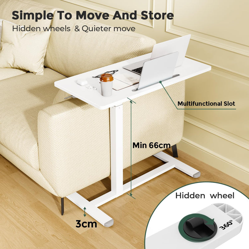 Mobile Standing Desk 80x40CM Overbed Bedside Table on
