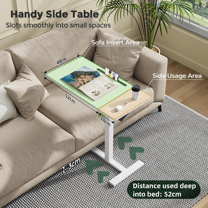Mobile Standing Desk 80x40CM Overbed Bedside Table on