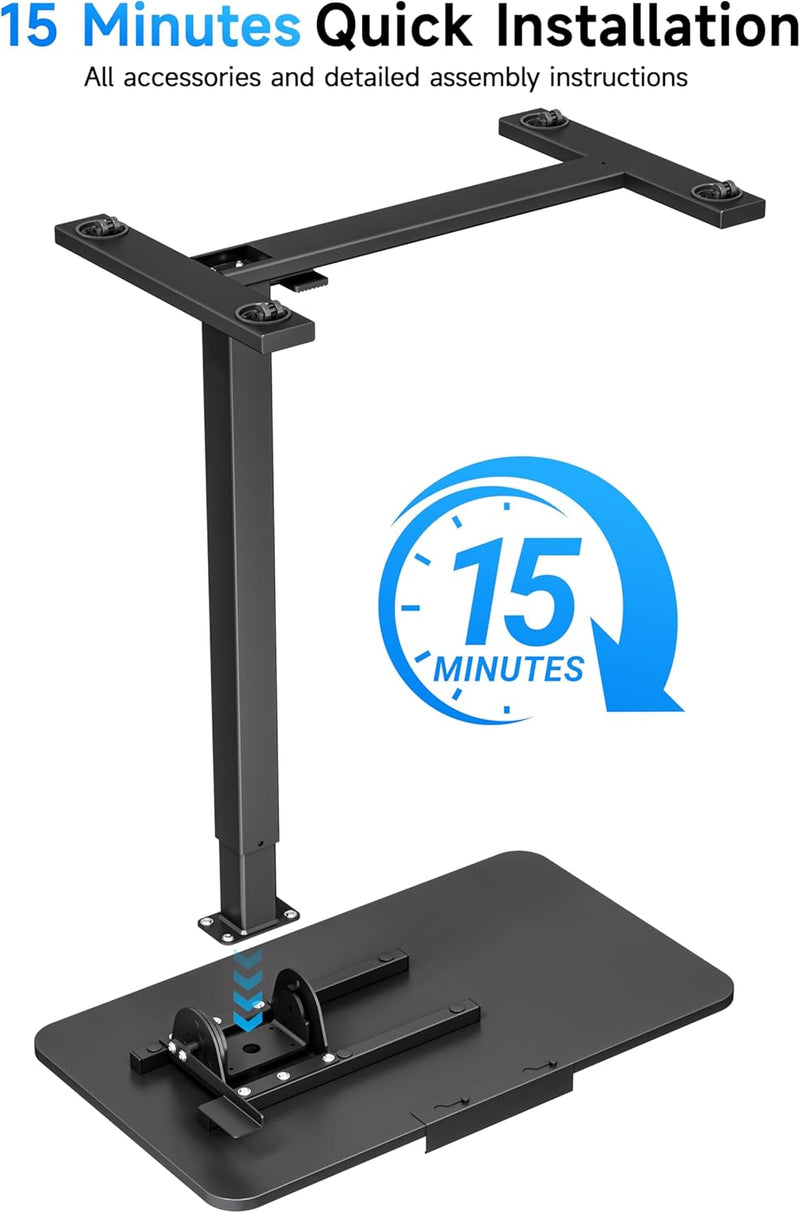 Mobile Standing Desk Laptop Pneumatic with Wheels Tilt