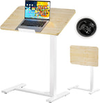 Mobile Standing Desk Laptop Pneumatic with Wheels Tilt