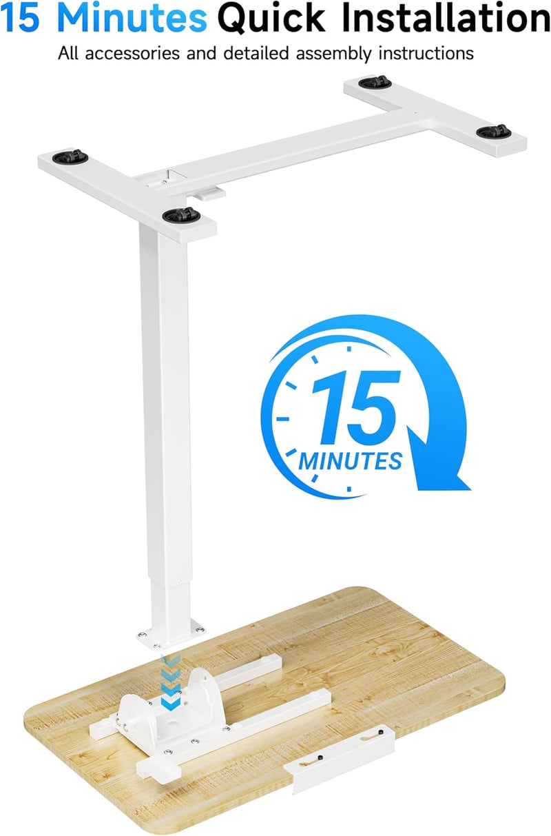 Mobile Standing Desk Laptop Pneumatic with Wheels Tilt