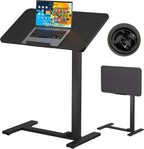 Mobile Standing Desk Laptop Pneumatic with Wheels Tilt
