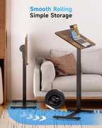 Mobile Standing Desk Laptop Pneumatic with Wheels Tilt