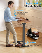 Mobile Standing Desk Laptop Pneumatic with Wheels Tilt
