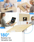 Mobile Standing Desk Laptop Pneumatic with Wheels Tilt