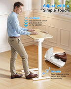 Mobile Standing Desk Laptop Pneumatic with Wheels Tilt