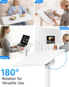 Mobile Standing Desk Laptop Pneumatic with Wheels Tilt