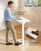 Mobile Standing Desk Laptop Pneumatic with Wheels Tilt