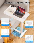 Mobile Standing Desk Laptop Pneumatic with Wheels Tilt