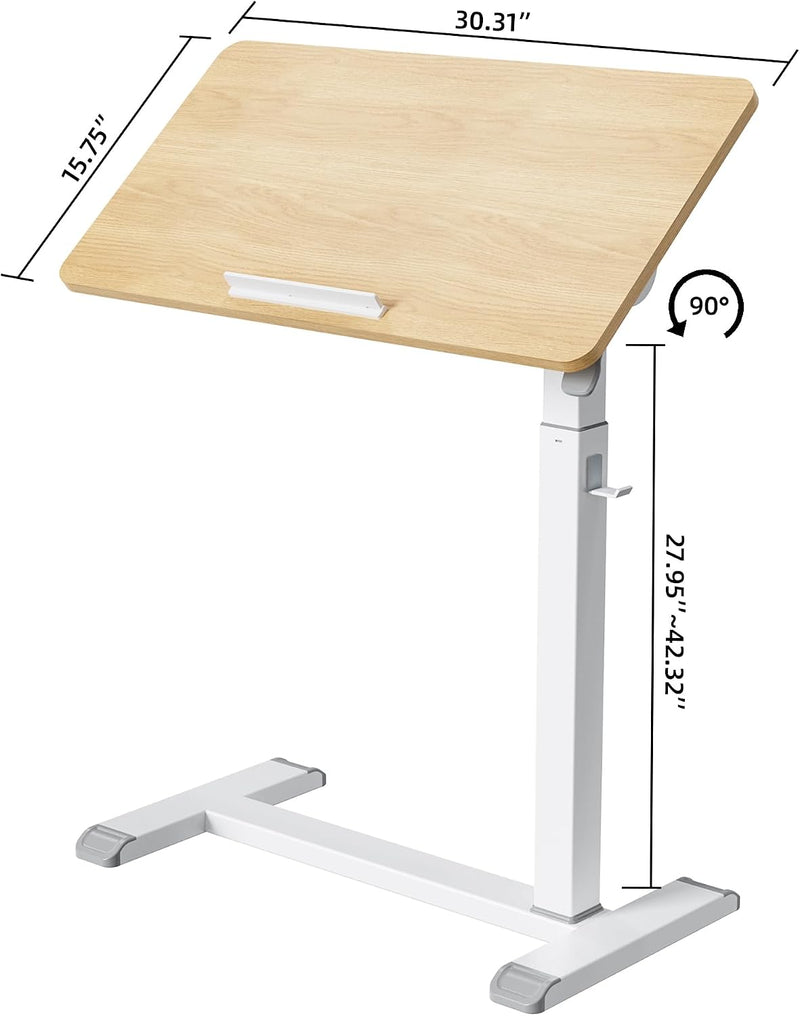 Mobile Standing Desk on Wheels with Tilting Desktop