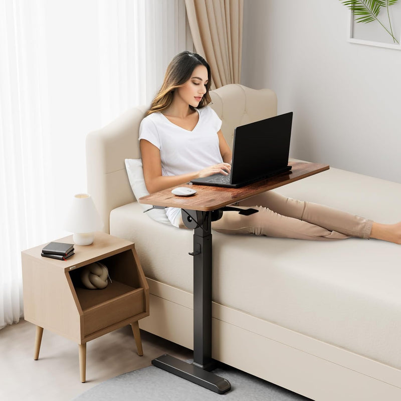 Mobile Standing Desk on Wheels with Tilting Desktop