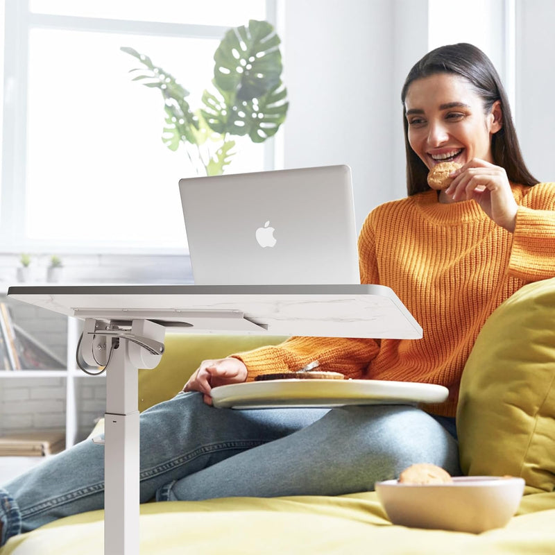 Mobile Standing Desk on Wheels with Tilting Desktop