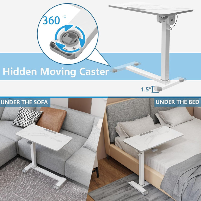 Mobile Standing Desk on Wheels with Tilting Desktop