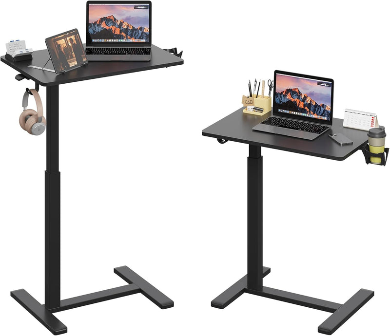 Mobile Standing Desk on Wheels Pneumatic Height Adjustable