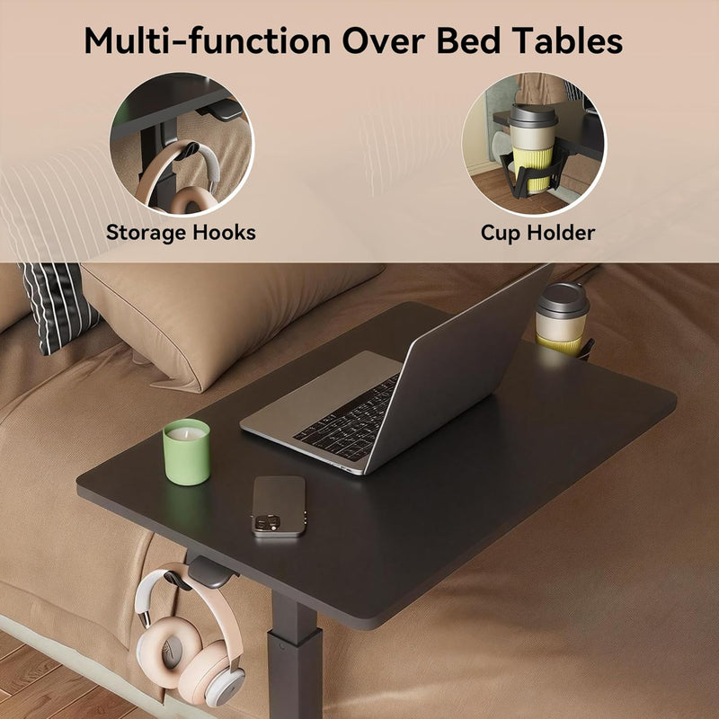 Mobile Standing Desk on Wheels Pneumatic Height Adjustable
