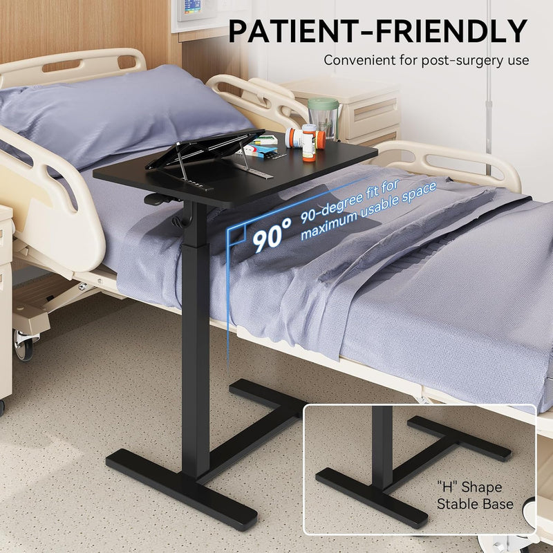 Mobile Standing Desk on Wheels Pneumatic Height Adjustable