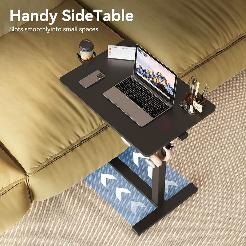 Mobile Standing Desk on Wheels Pneumatic Height Adjustable