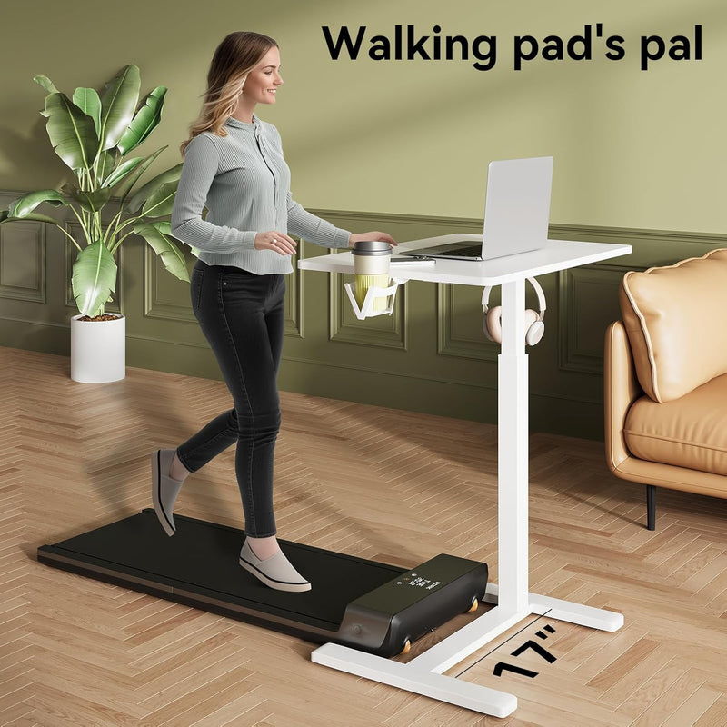 Mobile Standing Desk on Wheels Pneumatic Height Adjustable