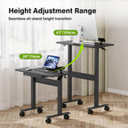 Mobile Standing Desk Pneumatic Height Adjustable