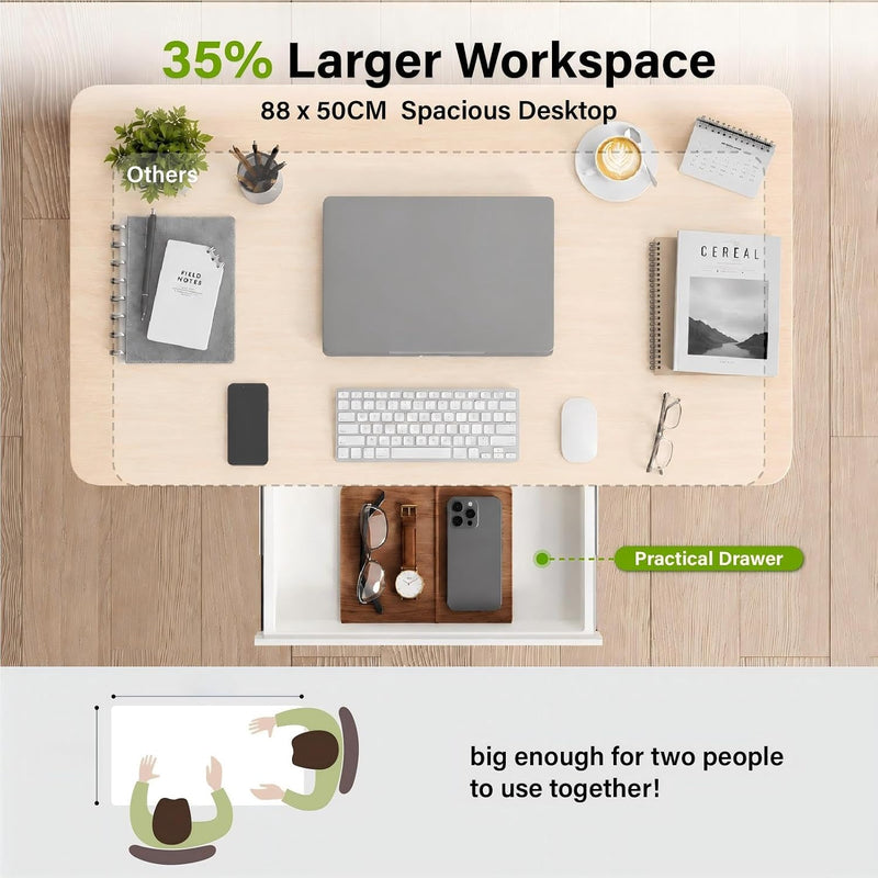 Mobile Standing Desk Pneumatic Height Adjustable