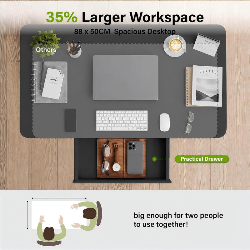 Mobile Standing Desk Pneumatic Height Adjustable