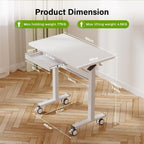 Mobile Standing Desk Pneumatic Height Adjustable