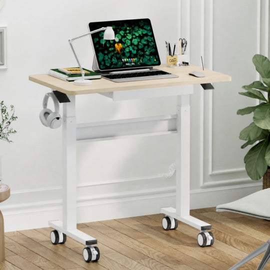 Mobile Standing Desk Pneumatic Height Adjustable