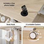 Mobile Standing Desk Pneumatic Height Adjustable